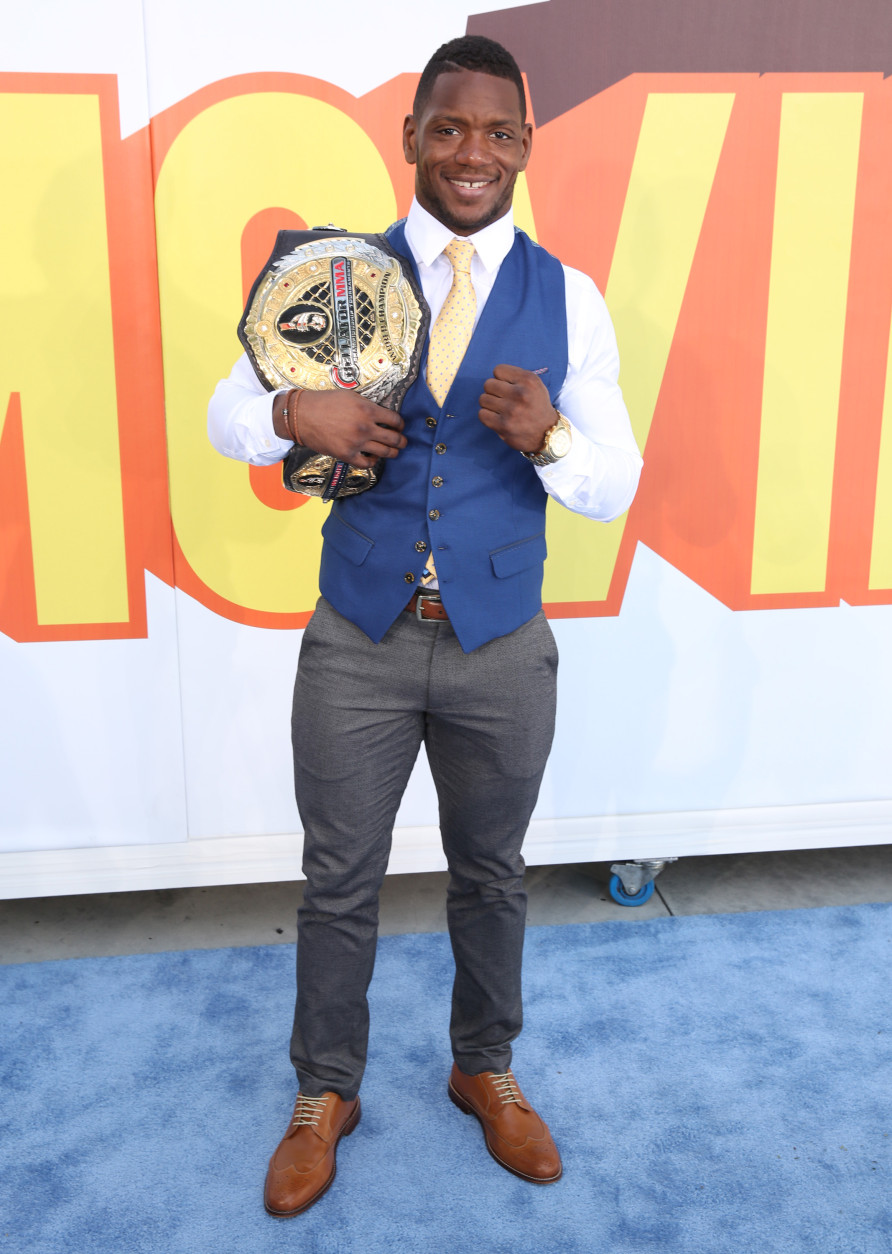 Will Brooks arrives at the MTV Movie Awards at the Nokia Theatre on Sunday, April 12, 2015, in Los Angeles. (Photo by Matt Sayles/Invision/AP)