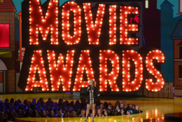 Host Amy Schumer hosts the MTV Movie Awards at the Nokia Theatre on Sunday, April 12, 2015, in Los Angeles. (Photo by Matt Sayles/Invision/AP)