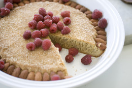 This Sept. 8, 2013 photo shows a citrus spice almond butter torte in Concord, N.H. (AP Photo/Matthew Mead)