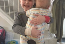 Evan holds his little brother Erik. (Courtesy Chris and Michelle Aaron)
