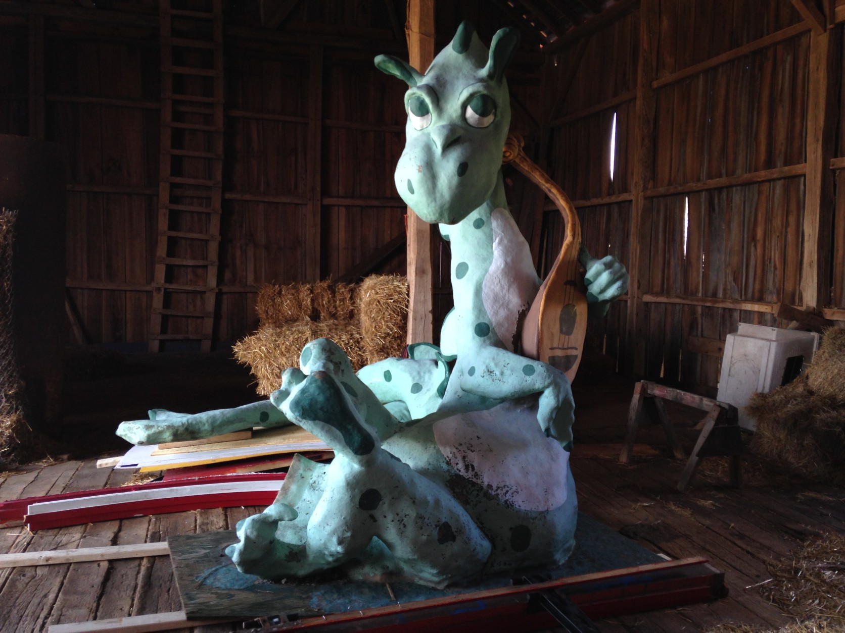 Another look at the big green dragon, who is playing a lute! (WTOP/Michelle Basch)