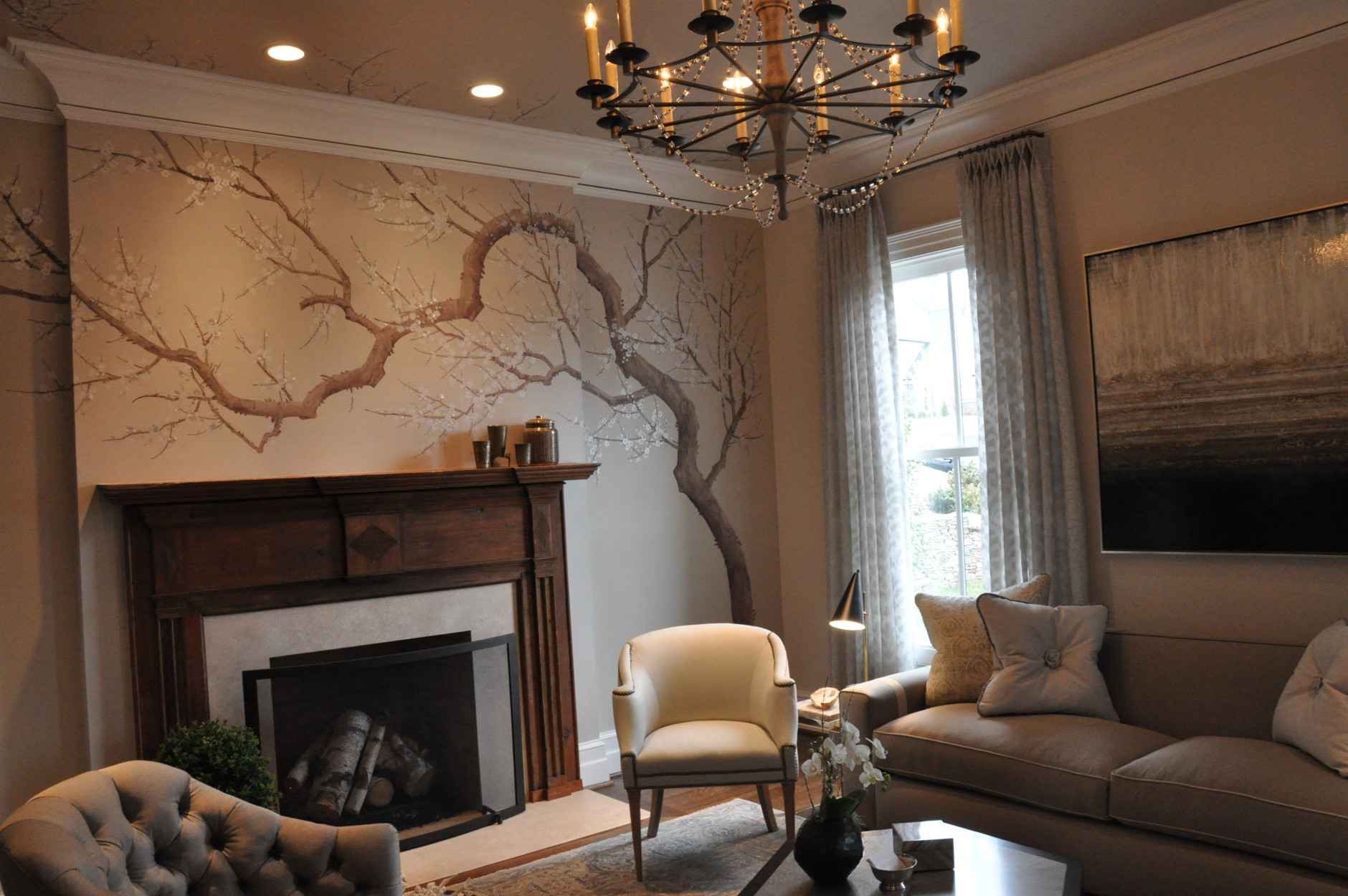 The living room in the 2015 DC Design House, designed by Annette Hannon of Annette Hannon Interior Design. (WTOP/Rachel Nania) 