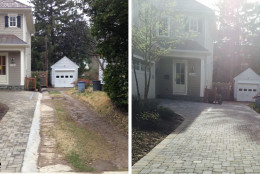 The before and after of the Schwartz/Vollmer driveway. (WTOP/Michelle Basch)