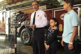 Chief Marc Bashoor praises the composure of Marcus and Aaliyah McCoy. (WTOP/Andrew Mollenbeck)