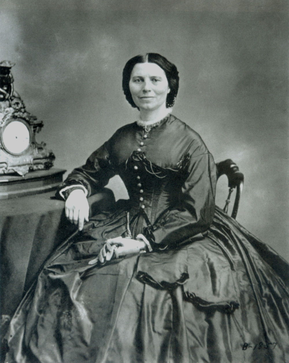 ** FILE ** Clara Barton, who is well-known for her service on the battlefields during the Civil War and for her work establishing the American Red Cross, is seen in this undated black and white file photo. A virtual time capsule of Barton memorabilia was discovered by a government carpenter in 1997.  (AP Photo/National Archives)
