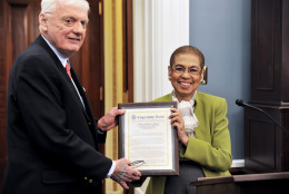 D.C. Delegate Eleanor Holmes Norton enters WTOP's Dave McConnell in the official congressional record. (Courtesy Shannon Finney Photography)