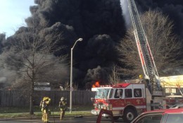Fire crews are on the seen of a two alarm fire at a roofing company on Ashwood Drive in Capital Heights . (@PGFD_Chief)