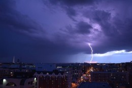 Lightning was caught on camera in D.C. on April 20, 2015. (Courtesy Chase Cates)