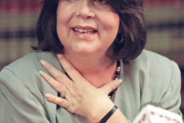 FILE - In this Sept. 19, 1996 file photo, Wilma Mankiller, former Cherokee Nation chief, speaks during a news conference  in Tulsa, Okla. Mankiller, was one of the few women ever to lead a major American Indian tribe, died Tuesday April 6, 2010 after battling pancreatic cancer. She was 64. (AP Photo/Michael Wyke)