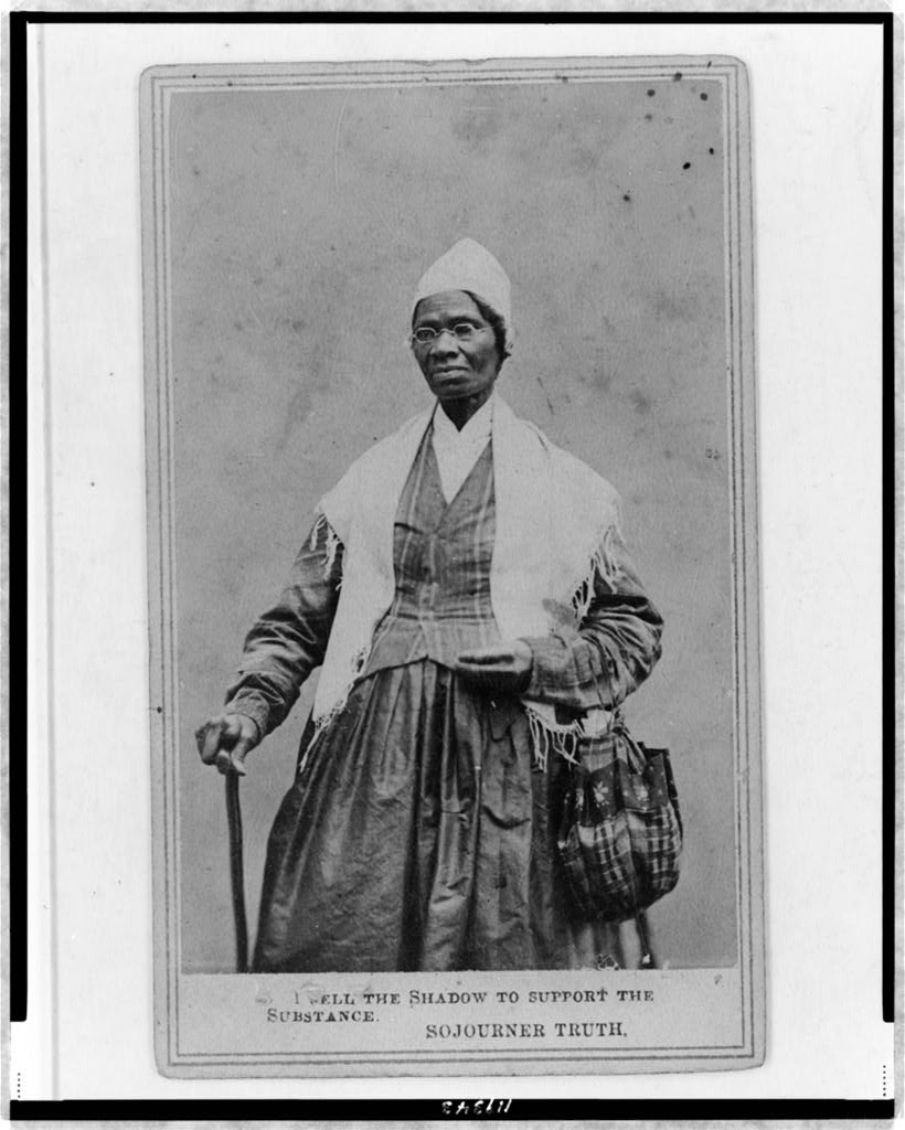 A portrait of Sojourner Truth circa 1864. The caption reads "I sell the shadows to support the substance." (Library of Congress)