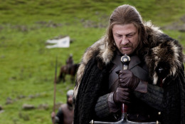  Actor Sean Bean (''Lord of the Rings,'' "Game of Thrones") is 58 on April 17. 
In this publicity image released by HBO, Sean Bean portrays Eddard Stark in a scene from the HBO series, "Game of Thrones."  The show was nominated Thursday, Dec. 15, 2011 for a Golden Globe award for best TV drama series.(AP Photo/HBO, Nick Briggs)