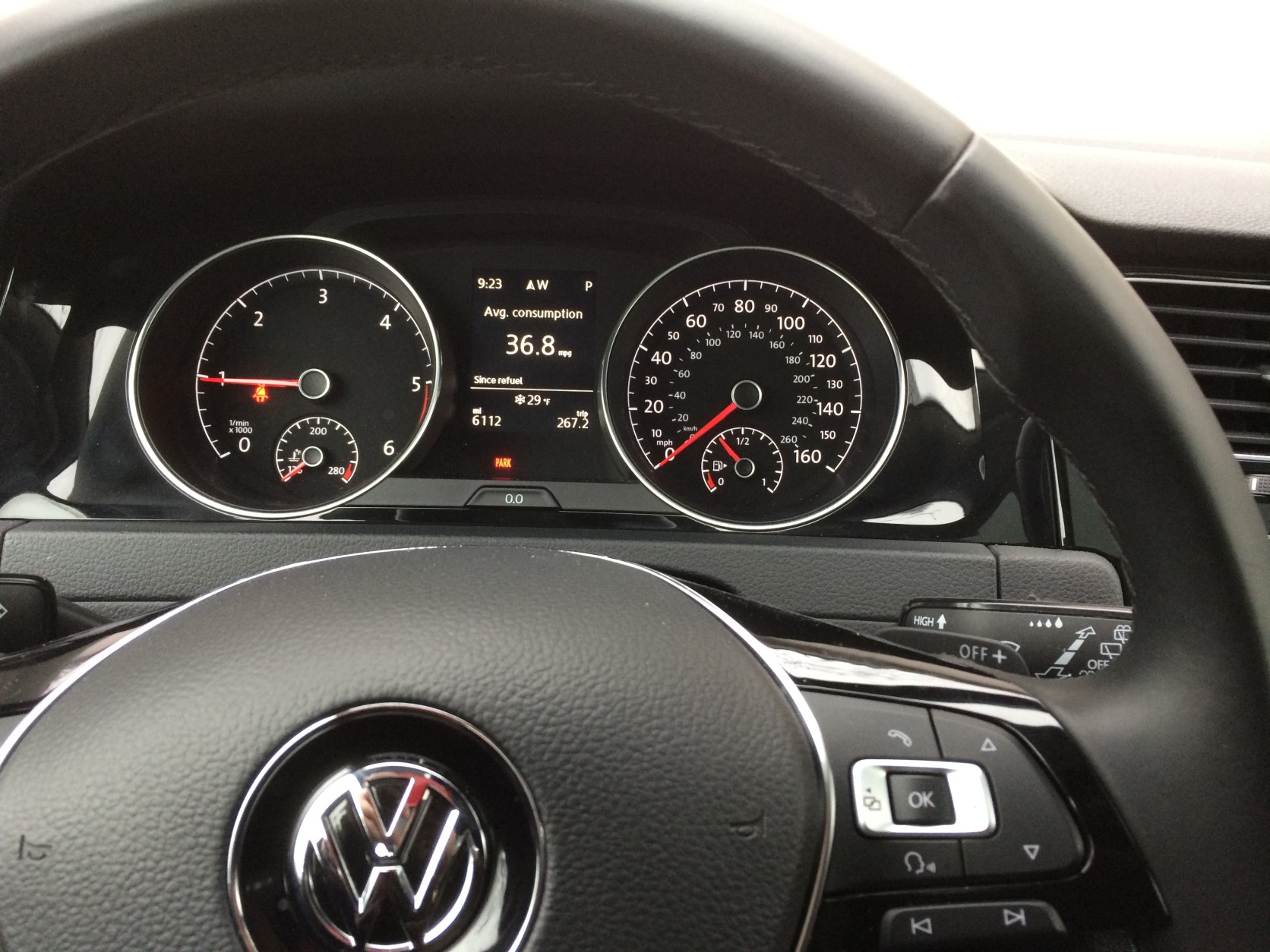 The TDI does the daily commute well, and the greater the distance, the better for fuel economy. (WTOP/Mike Parris)