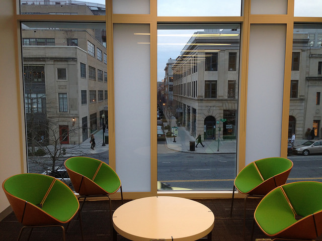 The second-floor waiting area at the new Whitman-Walker clinic on 14th Street NW. (Courtesy Whitman-Walker)