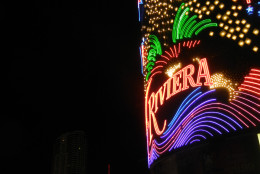 This Feb. 16, 2015 photo shows the Riviera Hotel and Casino on the Las Vegas Strip. Owners of the hotel which opened in 1955 have agreed to sell the property to the Las Vegas Convention and Visitors Authority. The tourism agency confirmed the potential purchase Tuesday, Feb. 17 after days of not commenting on rumors of a deal.  (AP Photo/Kimberly Pierceall)