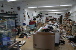 J-mart Wigs on Pratt Street in Baltimore was destroyed during recent rioting. (Courtesy Matthew Chung)