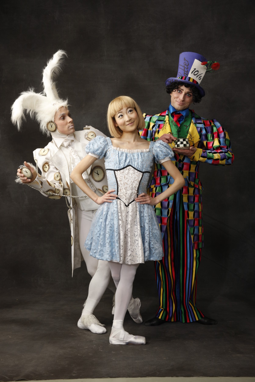 Jonathan Jordan, Mak Onuki and Jared-Nelson in "Alice in Wonderland." (Courtesy Dean Alexander)
