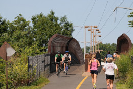 bicycling and running in Falls Church