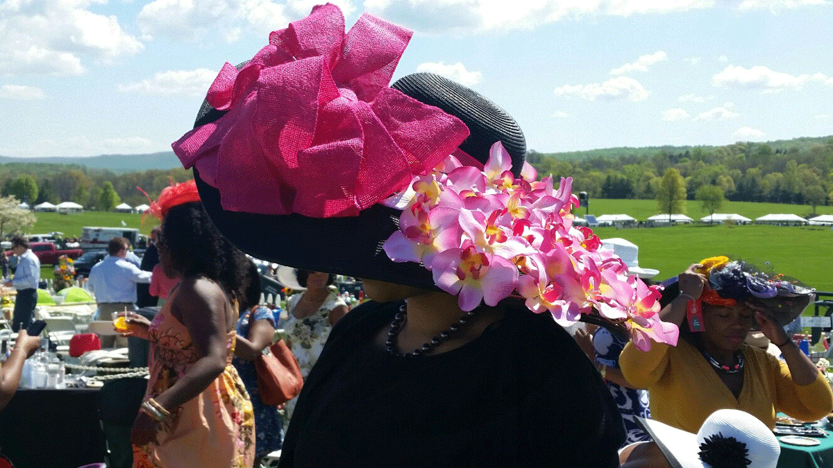 Naketah Brown from capitol hill first time at virginia gold cup and was going to enter  the annual hat contest. (WTOP/Kathy Stewart)