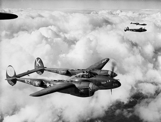 Lockheed P-38J-10-LO Lightning "Betty A III" and "Mim." (Credit United States Army Air Forces)