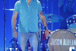 Jason Aldean performs at the CMT Music Awards at Bridgestone Arena on Wednesday, June 10, 2015, in Nashville, Tenn. (Photo by Wade Payne/Invision/AP)