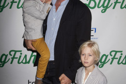 FILE - In this Oct. 6, 2013 file photo, actor Liev Schreiber, center, with sons Samuel Kai Schreiber and Alexander Pete Schreiber arrive at the "Big Fish" Broadway Opening Night, in New York. Nothing is more important than family. Thats what the stoic Hollywood fixer played by Schreiber tells his wife in the second season premiere of Ray Donovan. While its unclear whether his character believes his own words, Schreiber says that principle has shaped his career in recent years. (Photo by Carlo Allegri/Invision/AP, file)