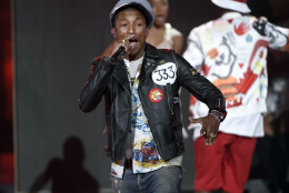Pharrell Williams performs at the BET Awards at the Microsoft Theater on Sunday, June 28, 2015, in Los Angeles. (Photo by Chris Pizzello/Invision/AP)