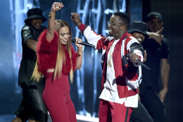 Faith Evans, left, and Sean "Diddy" Combs perform at the BET Awards at the Microsoft Theater on Sunday, June 28, 2015, in Los Angeles. (Photo by Chris Pizzello/Invision/AP)