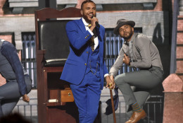 Jidenna performs at the BET Awards at the Microsoft Theater on Sunday, June 28, 2015, in Los Angeles. (Photo by Chris Pizzello/Invision/AP)