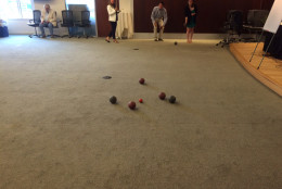 The tournament was moved inside and played on the carpet. (WTOP/Noah Frank)