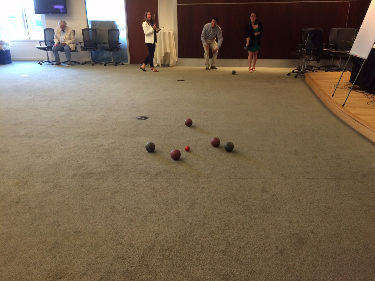 The tournament was moved inside and played on the carpet. (WTOP/Noah Frank)