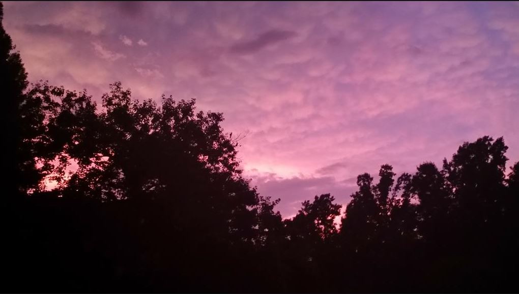 Sunset in Woodbridge, Virginia after storms on June 23, 2015. (WTOP/Kathy Stewart)