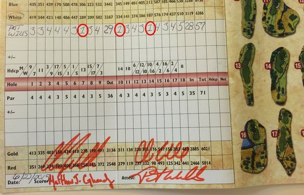 Va. golfer shoots 3 holes-in-one in single round