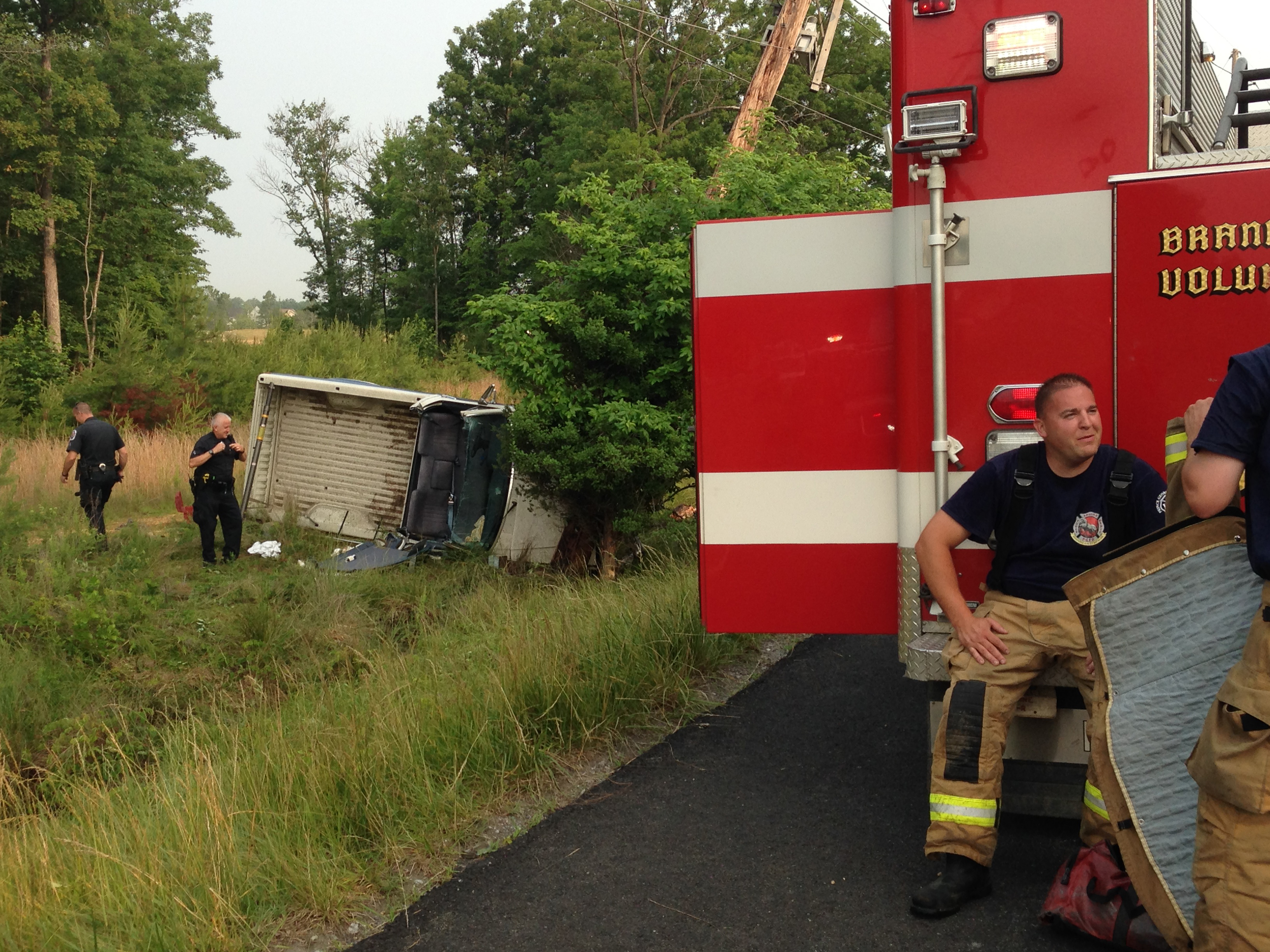 1 seriously injured as truck drives off U.S. 301 ramp