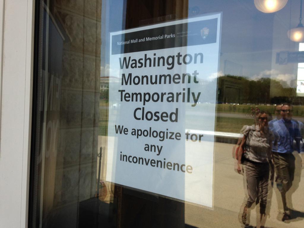 Washington Monument to be closed until at least Thursday