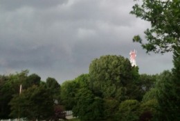 Stormy skies are seen over Davidsonville, Maryland. (WTOP/Joan Jones)