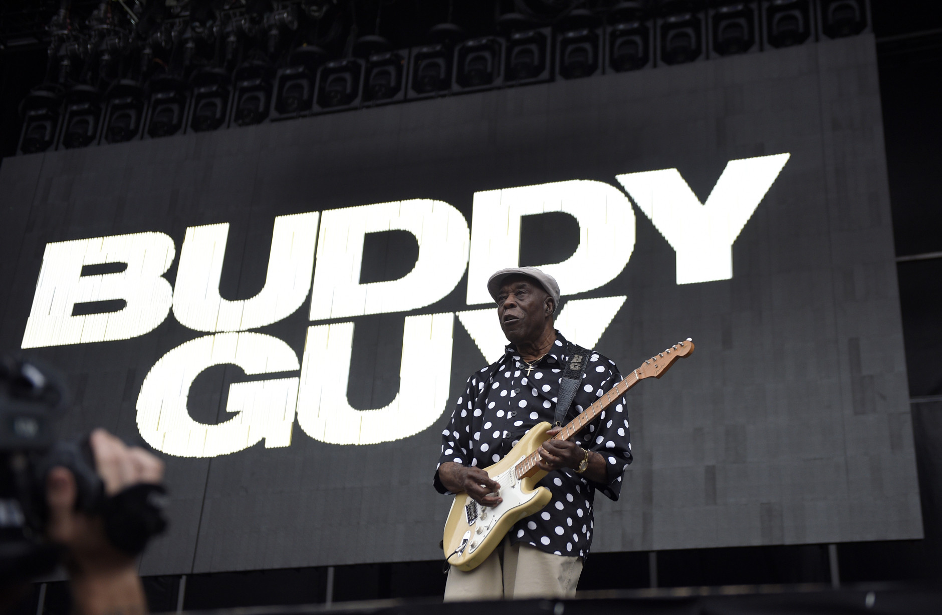 July 30, 2015, blues musician Buddy Guy turns 79. In this image, Buddy Guy performs at RFK Stadium on Saturday, July 4, 2015, in Washington. (Photo by Nick Wass/Invision/AP)