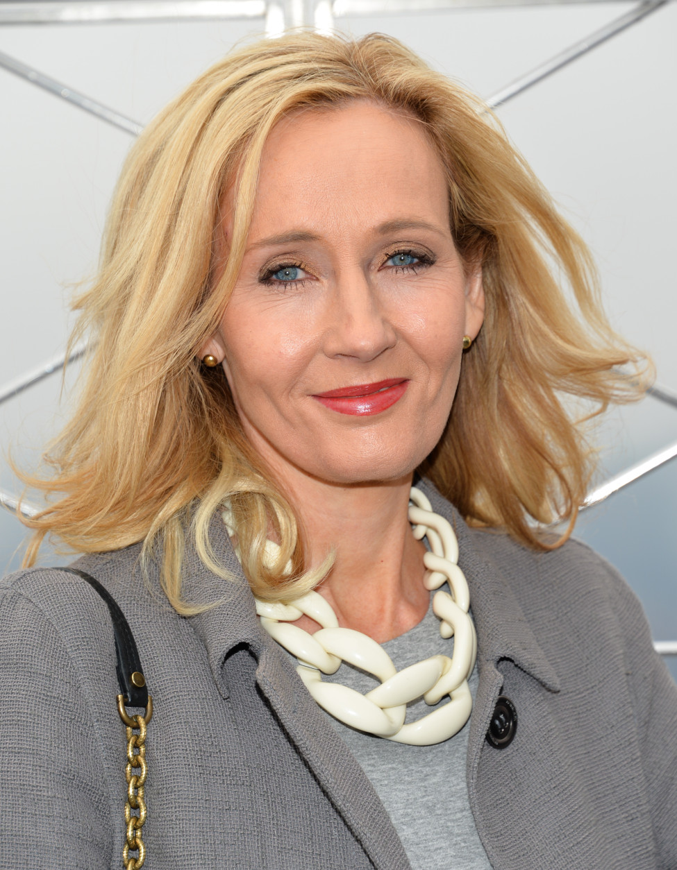 Author J.K. Rowling appears at the Empire State Building observation deck during a lighting ceremony and to mark the launch of her non-profit children's organization Lumos, on Thursday, April 9, 2015, in New York. (Photo by Evan Agostini/Invision/AP)