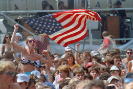 Crowd at Live Aid Music Concert at JFK Stadium in Philadelphia, Pennsylvania on July 13, 1985. (AP Photo/Amy Sancetta)