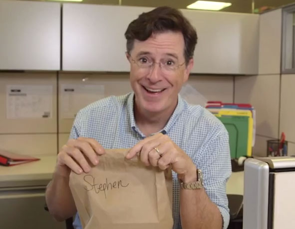 You can have lunch with Stephen Colbert at your desk all week (Video)