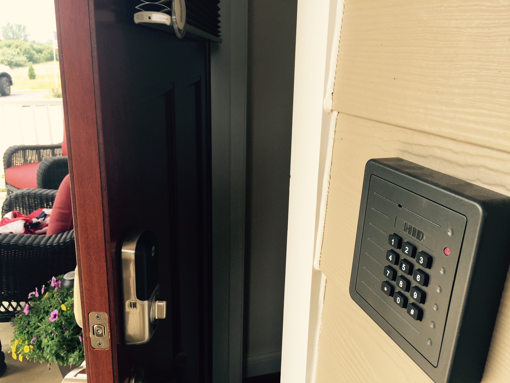 The high-tech automatic door system of the Porta's new house. (WTOP/Max Smith)