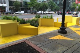 The parklet takes up two metered spaces along the K Street Corridor.