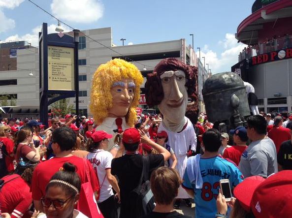 The Racing Presidents -- dressed in Star Wars costumes -- greeted fans at Nationals Park on Sunday, July 19, 2015. (Courtesy Washington Nationals)