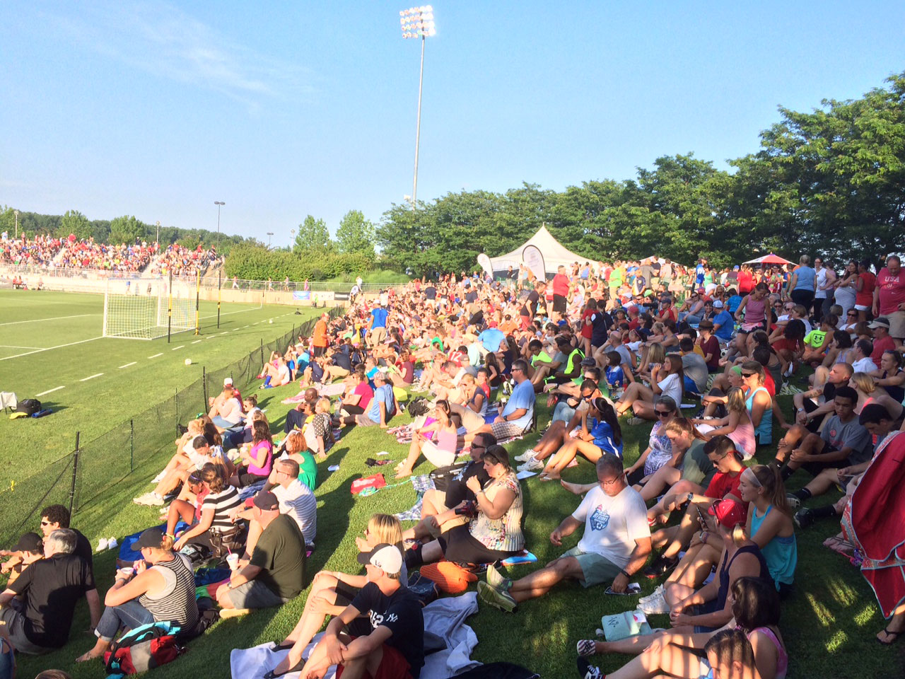 The biggest crowd in Spirit history, 5,413, turned out Saturday to watch the Spirit beat the Seattle Reign, 3-0. (WTOP/Noah Frank)
