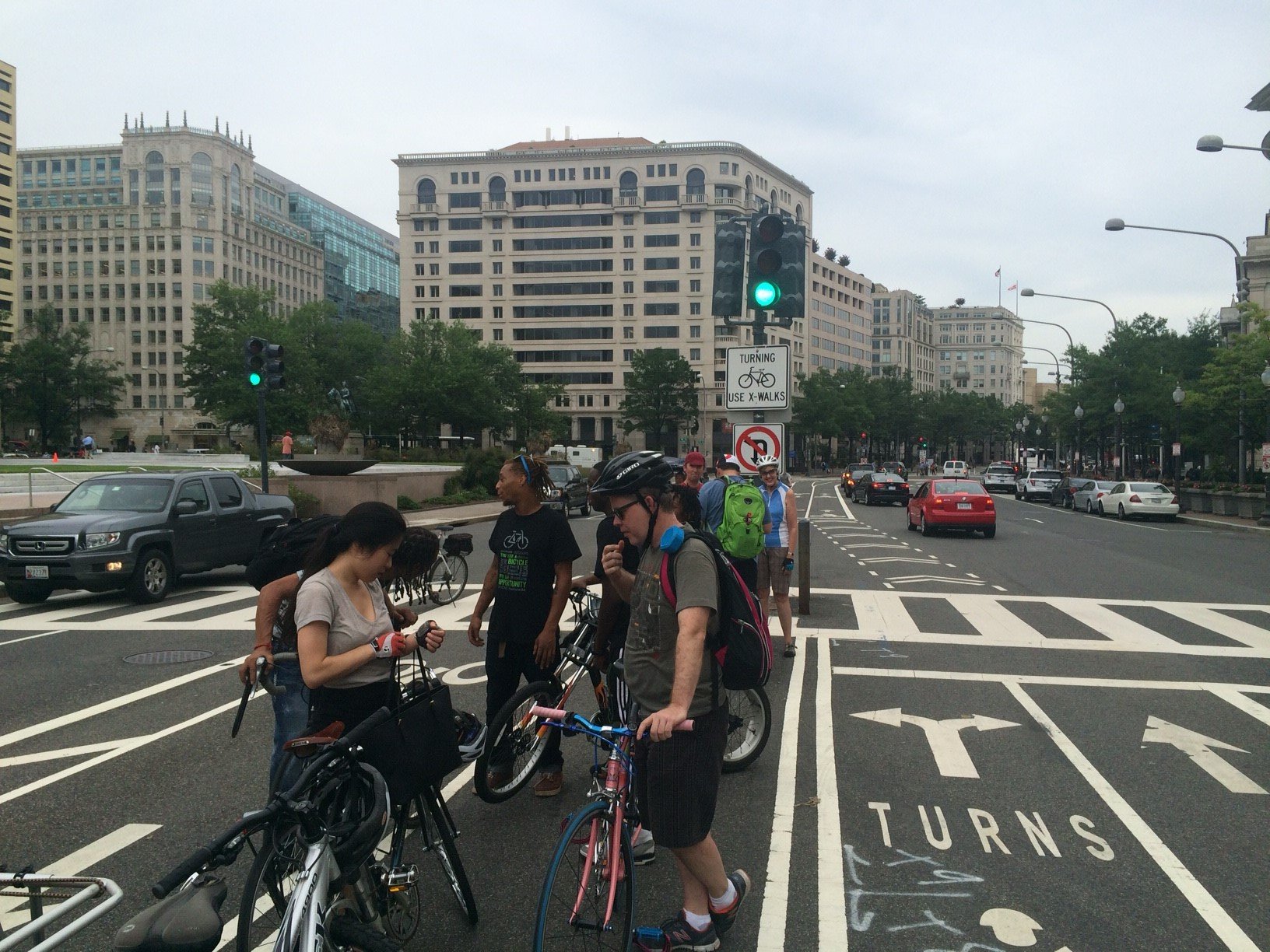 "It's fairly common for a cyclist to have a near miss or a collision with a vehicle that has struck them, making one of those illegal U-turns," said Samantha Wetzel, who organized the gathering.(WTOP/Mike Murillo)