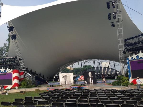 Rehearsals start for the Capitol Fourth concert on Friday morning ahead of the Saturday live show. (WTOP/Jamie Forzato)