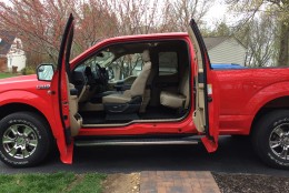 Mike Parris spent a week with the $43,085 F-150 XLT Supercab, the middle cab size, with the rear doors that require the front doors open to use. (WTOP/Mike Parris)