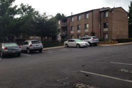 Two security guards were shot at Central Gardens Apartments in Capitol Heights, Maryland, on July 17, 2015. One died. (WTOP/Jamie Forzato)
