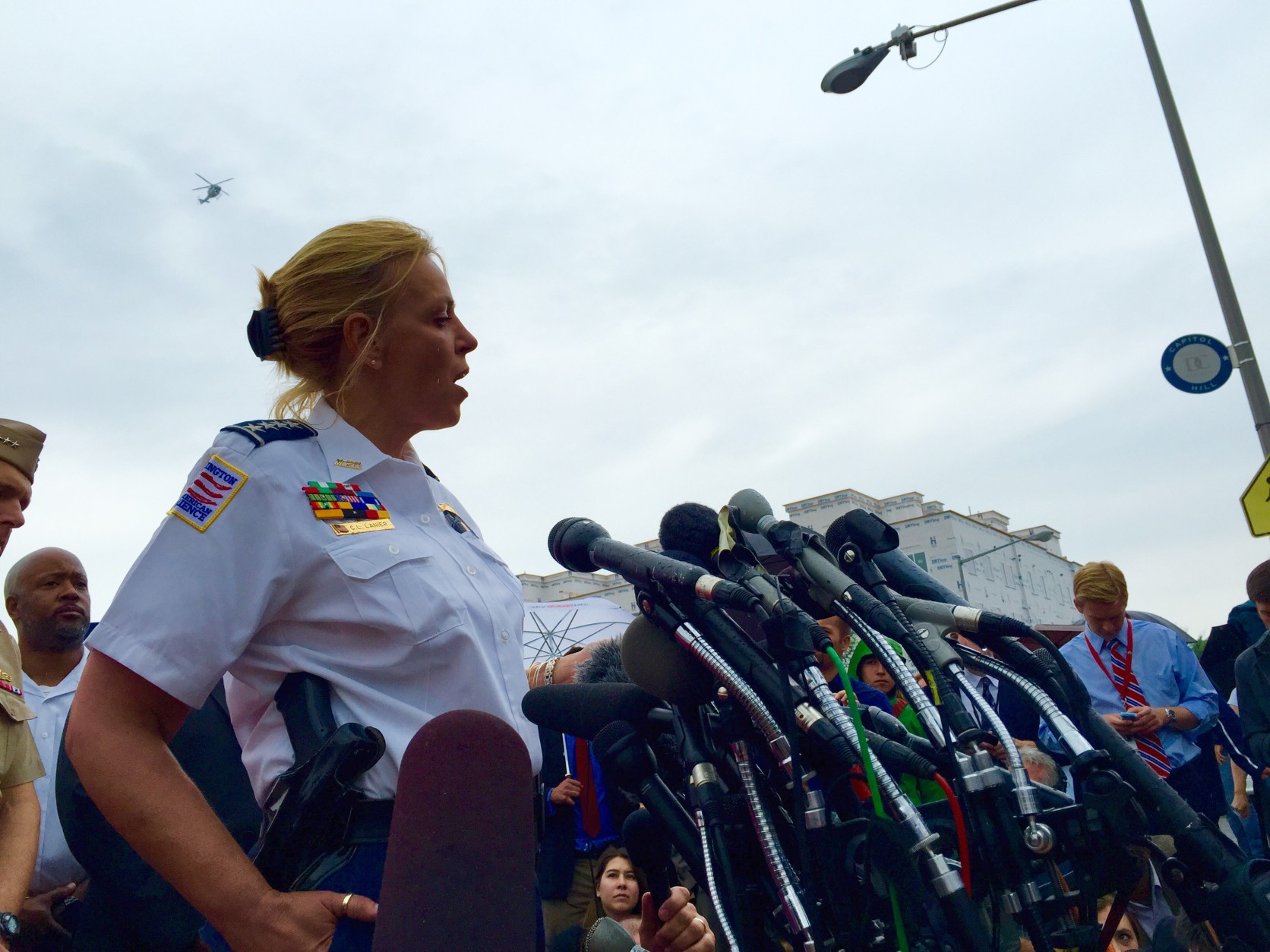 D.C. Police Chief Cathy Lanier speaking at a news conference near the Washington Navy Yard Thursday, July 2, 2015. 