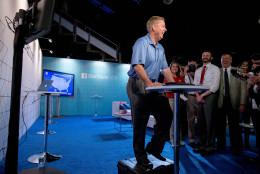Republican presidential candidate, Sen. Lindsey Graham, R-S.C., participates in a rapid fire Q&amp;A with Facebook at their lounge at Quicken Loans Arena in Cleveland, Thursday, Aug. 6, 2015, before tonight's first Republican presidential debate. Graham has not qualified for the primetime debate and will be participating in a pre-debate forum with six other non-qualifying candidates. (AP Photo/Andrew Harnik)