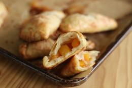 This June 1, 2015 photo shows the making of peach hand pies in Concord, N.H. (AP Photo/Matthew Mead)